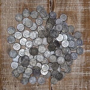 Vintage | Lot Of 122 Whitman Toy Plastic Dime Coins | Play Money Coins